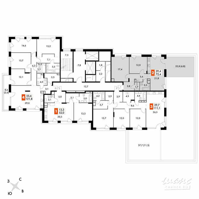 3-к квартира, 72.8 м², этаж 13/17 Москва - изображение 3