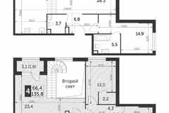 4-к квартира, 135.8 м², этаж 35/37