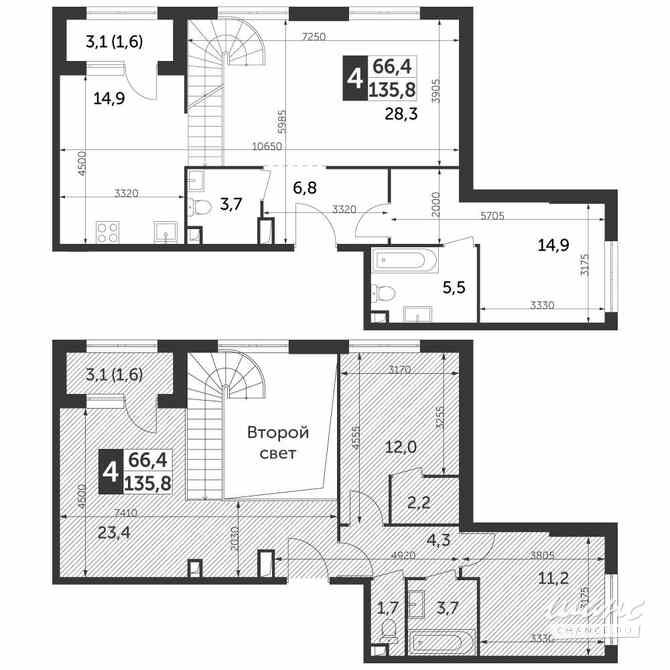 4-к квартира, 135.8 м², этаж 35/37 Москва - изображение 1