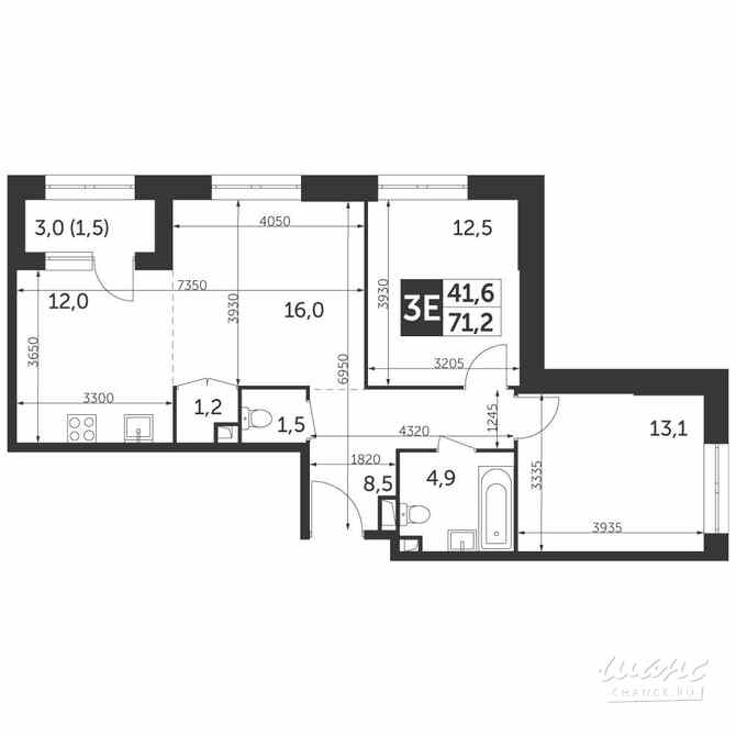 3-к квартира, 71.2 м², этаж 23/28 Москва - изображение 1