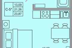 1-к квартира, 23.5 м², этаж 14/17