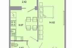 1-к квартира, 32.9 м², этаж 14/20