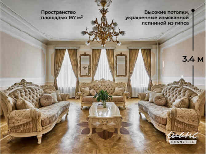 3-к квартира, 167 м², этаж 4/5 Санкт-Петербург - изображение 2