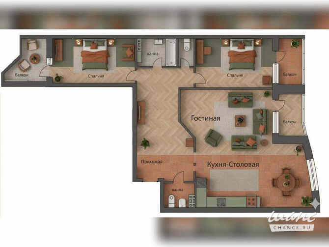 3-к квартира, 103.1 м², этаж 5/16 Екатеринбург - изображение 1