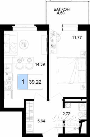 2-к квартира, 39.22 м², этаж 5/9 Анапа - изображение 3