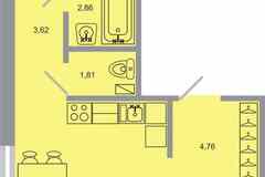 2-к квартира, 56.2 м², этаж 20/20