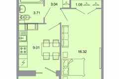 1-к квартира, 33.7 м², этаж 18/20