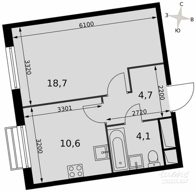 1-к квартира, 38.1 м², этаж 10/16 Москва - изображение 1