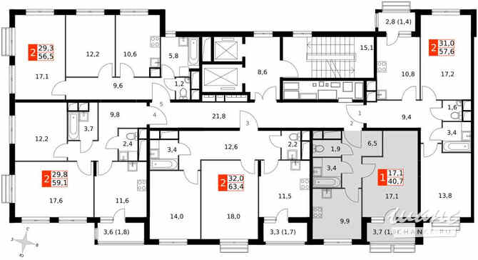 1-к квартира, 40.7 м², этаж 9/16 Москва - изображение 4