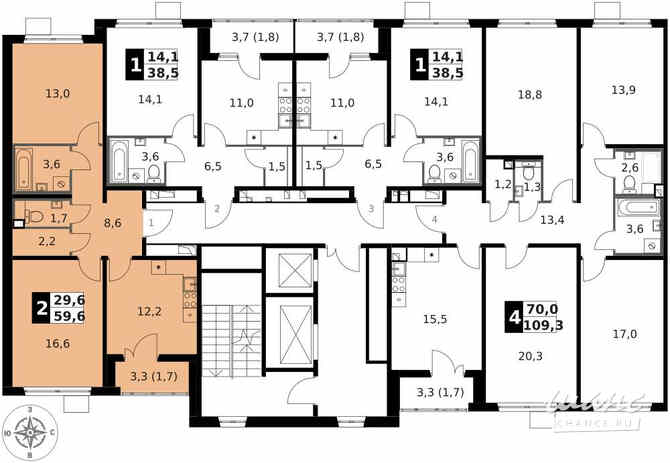 2-к квартира, 59.4 м², этаж 5/14 Москва - изображение 4