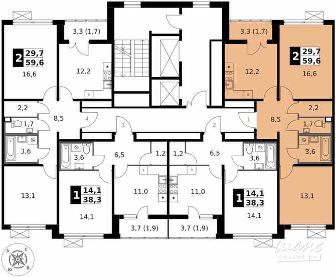 2-к квартира, 59.6 м², этаж 8/14 Москва - изображение 4