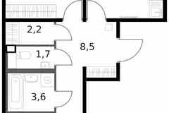 2-к квартира, 59.6 м², этаж 11/14
