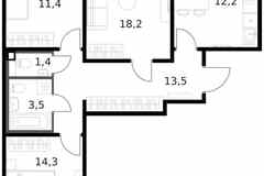3-к квартира, 76.2 м², этаж 10/13