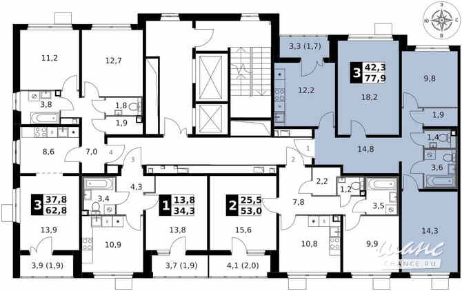 3-к квартира, 77.8 м², этаж 3/14 Москва - изображение 4
