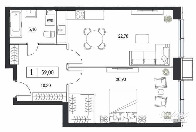 2-к квартира, 59 м², этаж 11/24 Москва - изображение 3