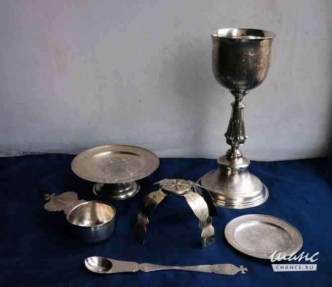 Старинный евхаристический набор из серебра «84». Ф-ка Мухина Александра. Москва, 1770-1853 гг. Санкт-Петербург - изображение 5