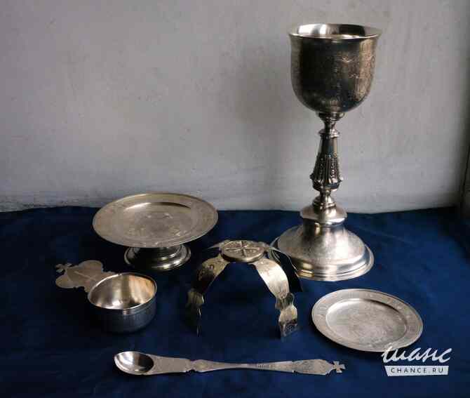 Старинный евхаристический набор из серебра «84». Ф-ка Мухина Александра. Москва, 1770-1853 гг. Санкт-Петербург - изображение 3