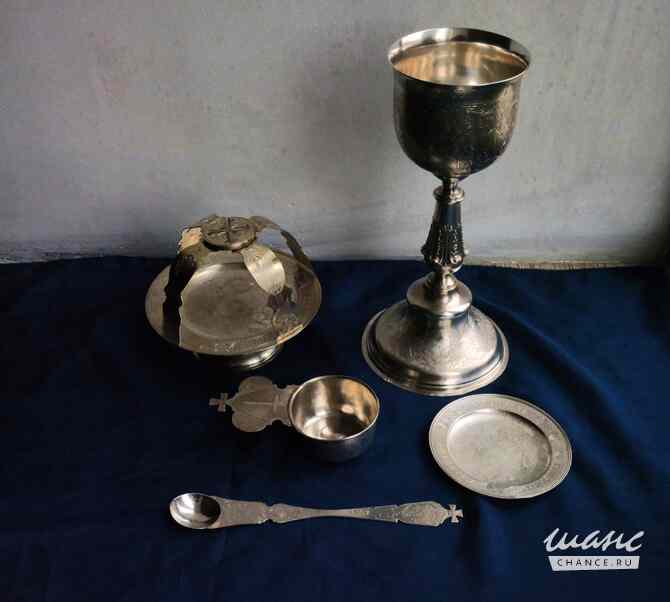 Старинный евхаристический набор из серебра «84». Ф-ка Мухина Александра. Москва, 1770-1853 гг. Санкт-Петербург - изображение 4