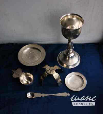 Старинный евхаристический набор из серебра «84». Ф-ка Мухина Александра. Москва, 1770-1853 гг. Санкт-Петербург - изображение 2