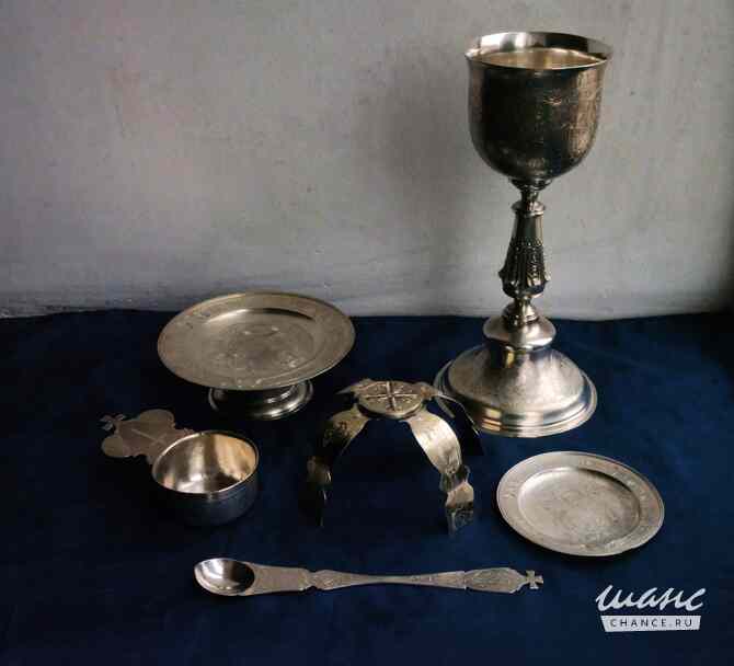 Старинный евхаристический набор из серебра «84». Ф-ка Мухина Александра. Москва, 1770-1853 гг. Санкт-Петербург - изображение 9