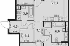 3-к квартира, 84.3 м², этаж 5/17