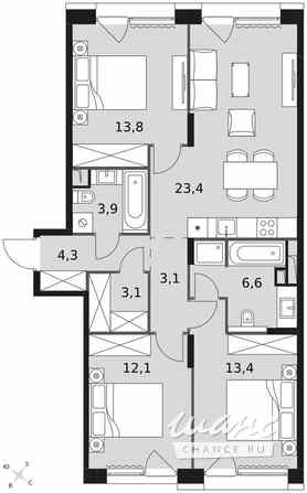 3-к квартира, 84.3 м², этаж 5/17 Москва - изображение 2