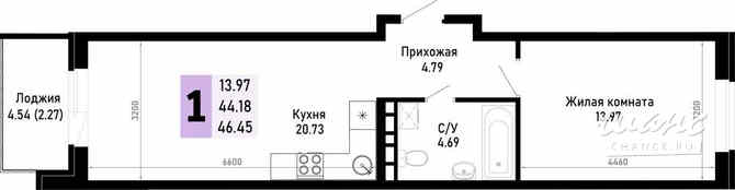1-к квартира, 46.45 м², этаж 2/4 Анапа - изображение 3