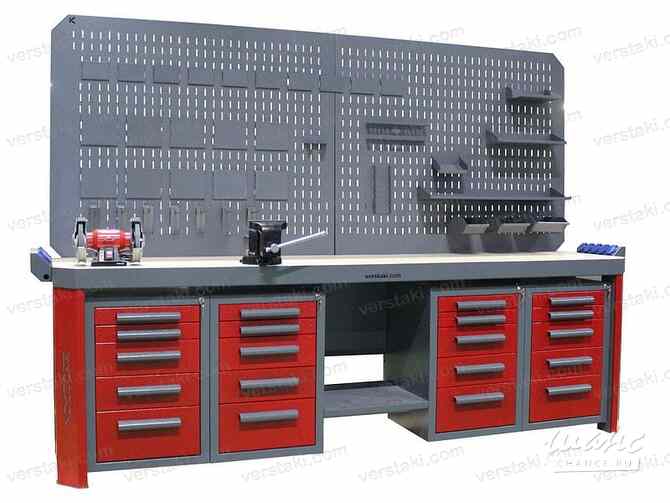 Пятитумбовый верстак Гефест-ВС-55055-ЭД2Б-Т3-Т6 Москва - изображение 1