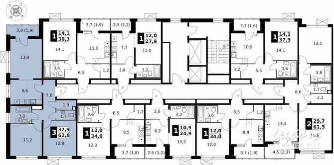 3-к квартира, 63.2 м², этаж 7/14 Москва - изображение 4