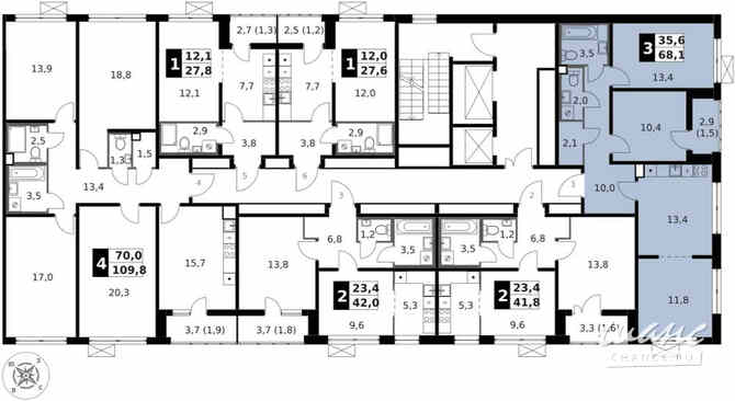 3-к квартира, 68.3 м², этаж 7/13 Москва - изображение 4