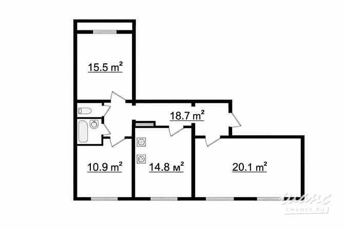 3-к квартира, 78.5 м², этаж 12/12 Санкт-Петербург - изображение 3