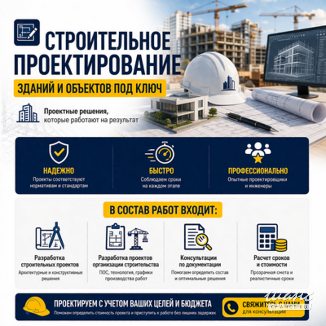 Строительное проектирование зданий и объектов под ключ Краснодар - изображение 1