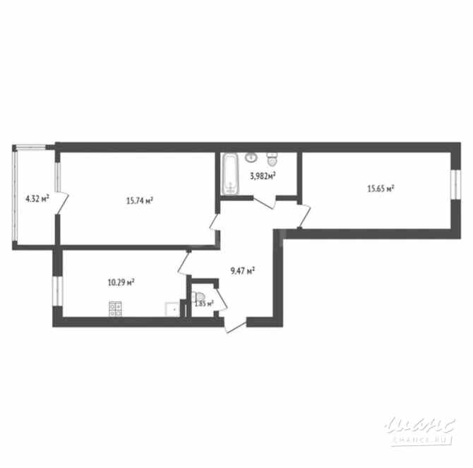 Продам 2-комнатную квартиру 57,9 м², этаж 1/16 Проспект Ветеранов Санкт-Петербург - изображение 5