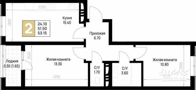2-к квартира, 53.15 м², этаж 4/12 Анапа - изображение 3