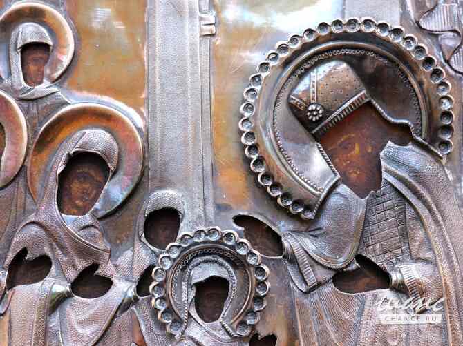 Старинный образ «Введение во храм Пресвятой Богородицы» в серебряном окладе. Москва, 1862 год. Санкт-Петербург - изображение 4