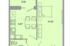 1-к квартира, 32.9 м², этаж 5/20