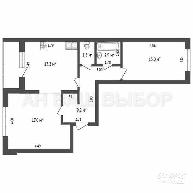 Продам 2-комнатную квартиру 56,8 м², этаж 1/4 Тюмень - изображение 4