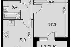 1-к квартира, 40.7 м², этаж 9/16