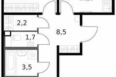 2-к квартира, 59.4 м², этаж 13/13