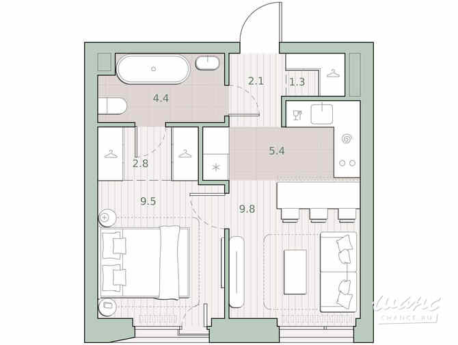 1-к квартира, 35.3 м², этаж 2/13 Москва - изображение 3