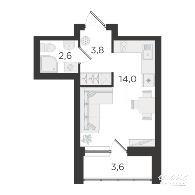 Продам студию 24 м², этаж 7/19 Екатеринбург - изображение 6