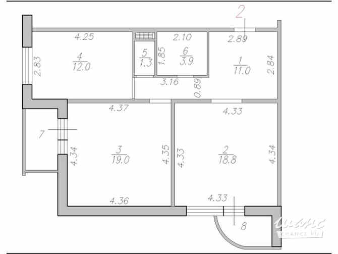 2-к квартира, 66 м², этаж 2/17 Тула - изображение 9
