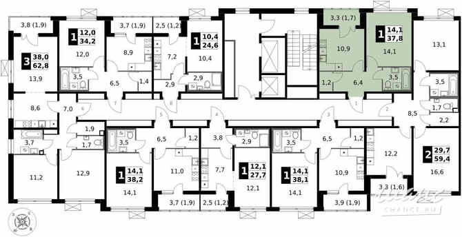 1-к квартира, 37.8 м², этаж 2/13 Москва - изображение 4