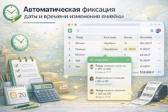 Автоматическая фиксация даты и времени изменения ячейки