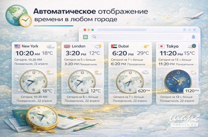 Автоматическое отображение времени в любом городе Москва - изображение 1