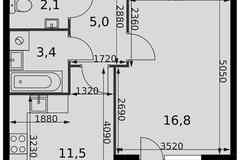 1-к квартира, 40.7 м², этаж 8/16