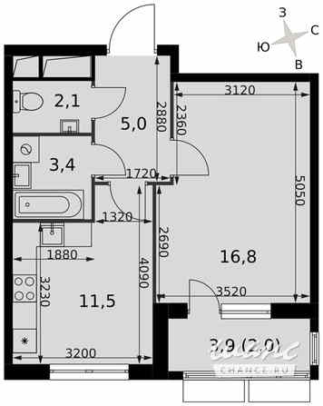 1-к квартира, 40.7 м², этаж 8/16 Москва - изображение 1