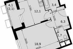 1-к квартира, 44.4 м², этаж 10/16