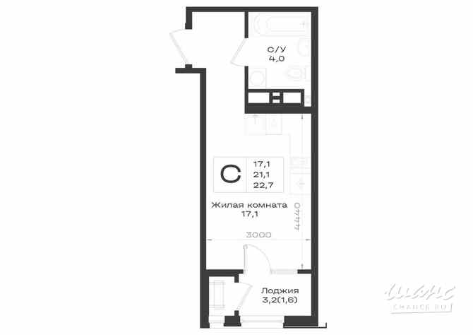 1-к квартира, 22.7 м², этаж 3/14 Железноводск - изображение 3