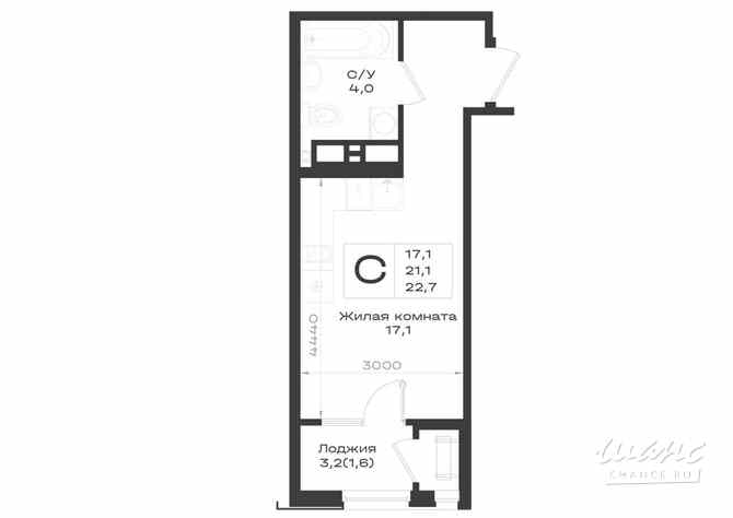 1-к квартира, 22.7 м², этаж 3/14 Железноводск - изображение 3